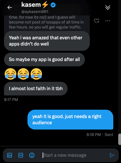 Client chat screenshot 1